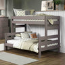 Damaris Rustic Twin over Full Bunk Bed - Gray