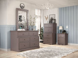 Stavros Rustic Youth Bedroom Storage - Plank-Style Chest, Dresser, Mirror & Nightstand in Solid Pine – Gray & Brown, view 13