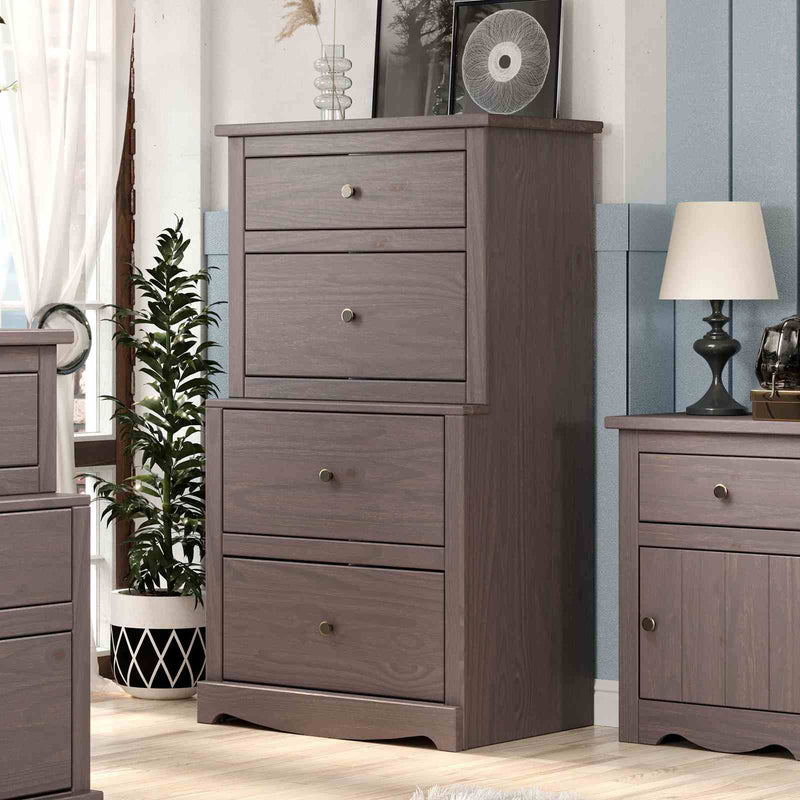 Stavros Rustic Youth Bedroom Storage - Plank-Style Chest, Dresser, Mirror & Nightstand in Solid Pine