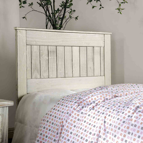 Rockwall Rustic Plank-Style Headboard - Solid American Pine in White