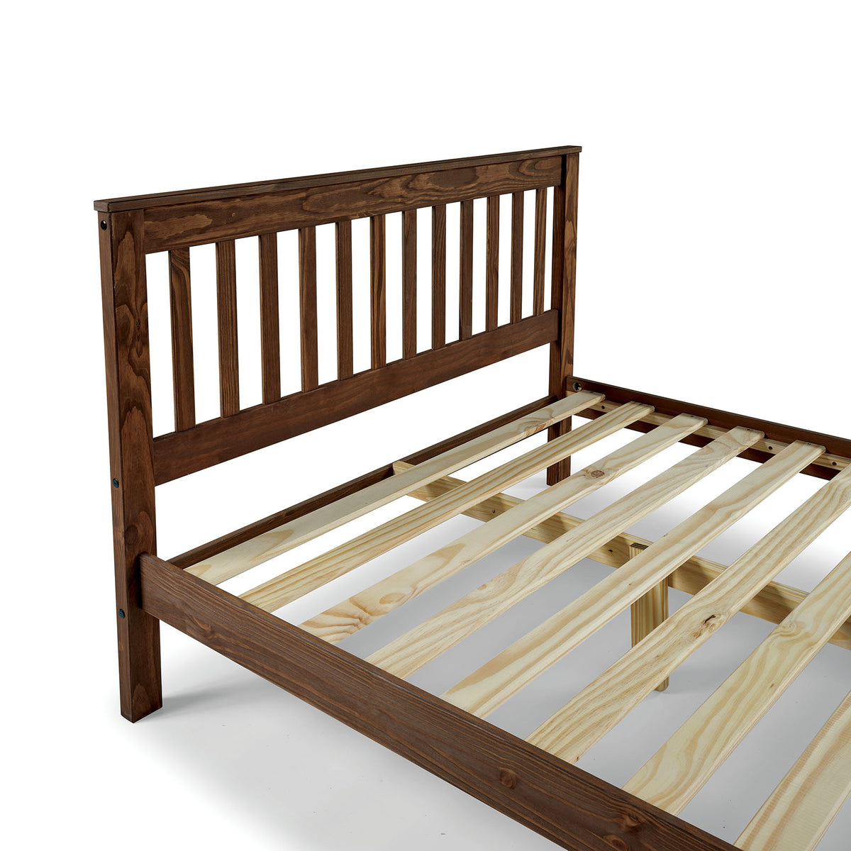 Creswell Rustic Plank-Style Bed & Youth Bedroom Set - Solid Pine in Mahogany Finish – Brown, view 8