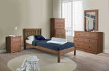 Creswell Rustic Plank-Style Bed & Youth Bedroom Set - 4pcs- Twin Bed + Dresser + Mirror + Nightstand