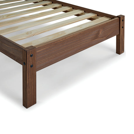 Creswell Rustic Plank-Style Bed & Youth Bedroom Set - Solid Pine in Mahogany Finish – Brown, view 4
