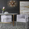 Giselle Velvet Dining Chair with Silver Base