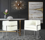 Giselle Velvet Dining Chair with Silver Base