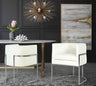 Giselle Velvet Dining Chair with Silver Base