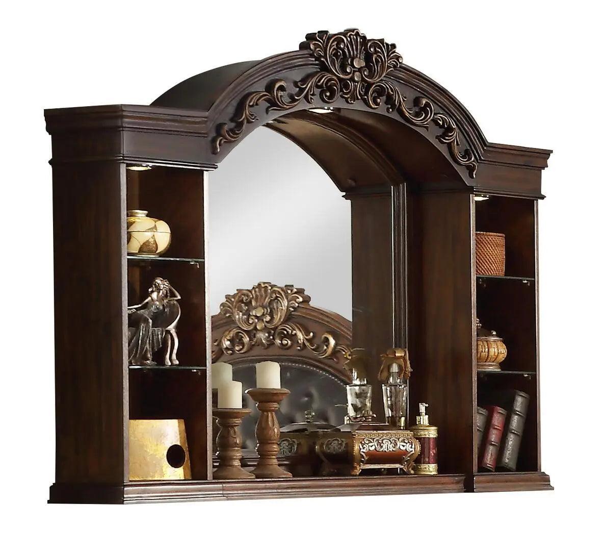 Traditional Ornate Cherry Wood 5-Piece Aspen Bedroom Furniture Set