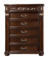 Traditional Ornate Cherry Wood 5-Piece Aspen Bedroom Furniture Set