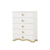 Athena Ivory Bedroom Set with Light Gold Accents & Classic Design