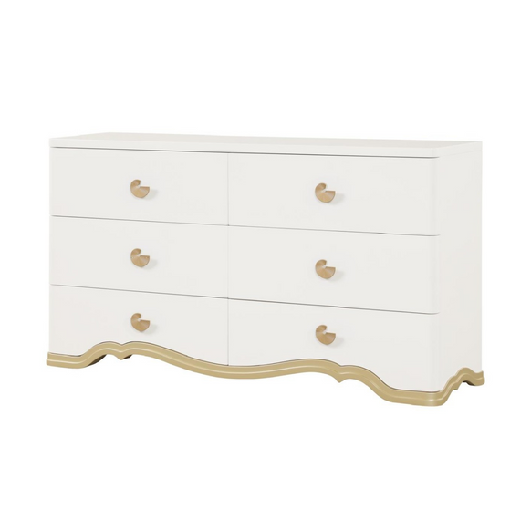 Athena Ivory Bedroom Set with Light Gold Accents & Classic Design