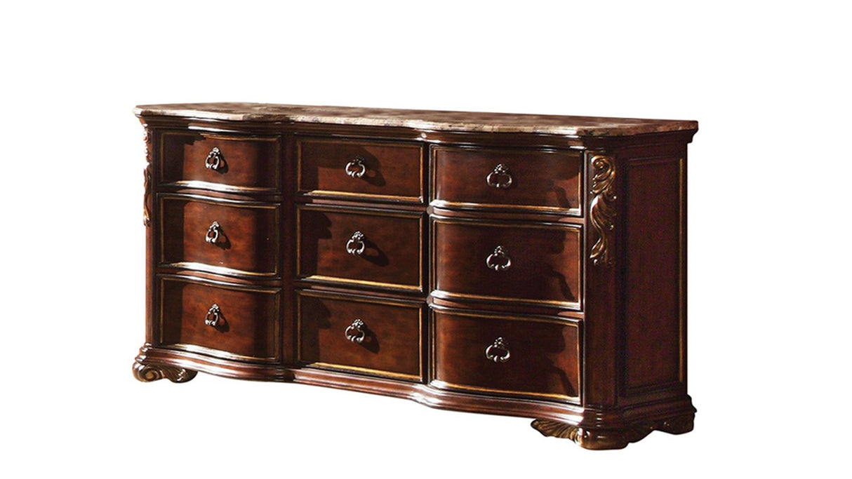 Bella King 4 Pc Bedroom Set in Walnut