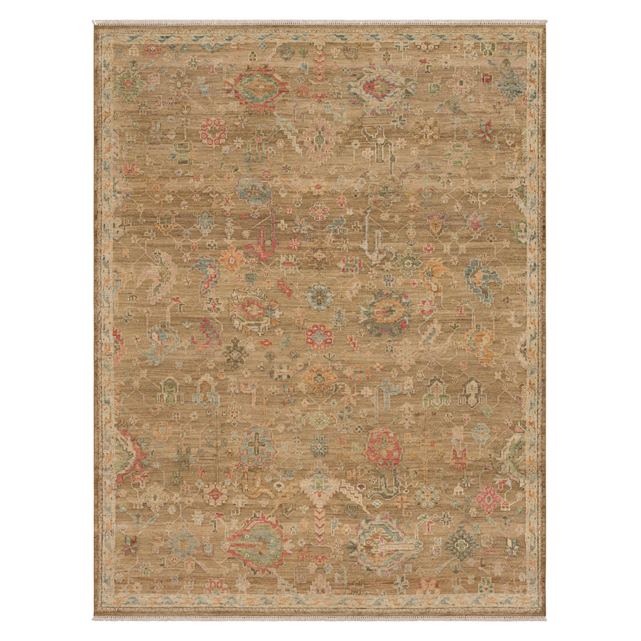 Karastan Sundar Bahu Brown Area Rug - Hand Knotted Wool, Made in India
