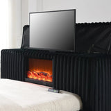 Becca Queen & King Velvet Upholstered Bed with USB Charging
