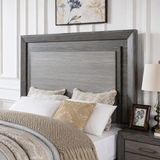 Raiden Queen Bedroom Set with Integrated LED Lighting and USB Charging - Transitional & Brushed Gray Finish