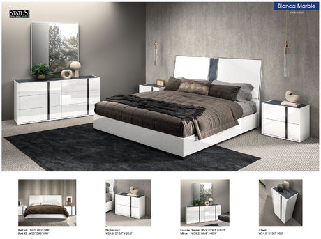 Bianca Marble Modern Bedroom Collection by Status