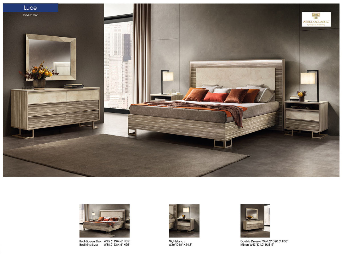 Luce Light Italian Bedroom Collection by Arredoclassic