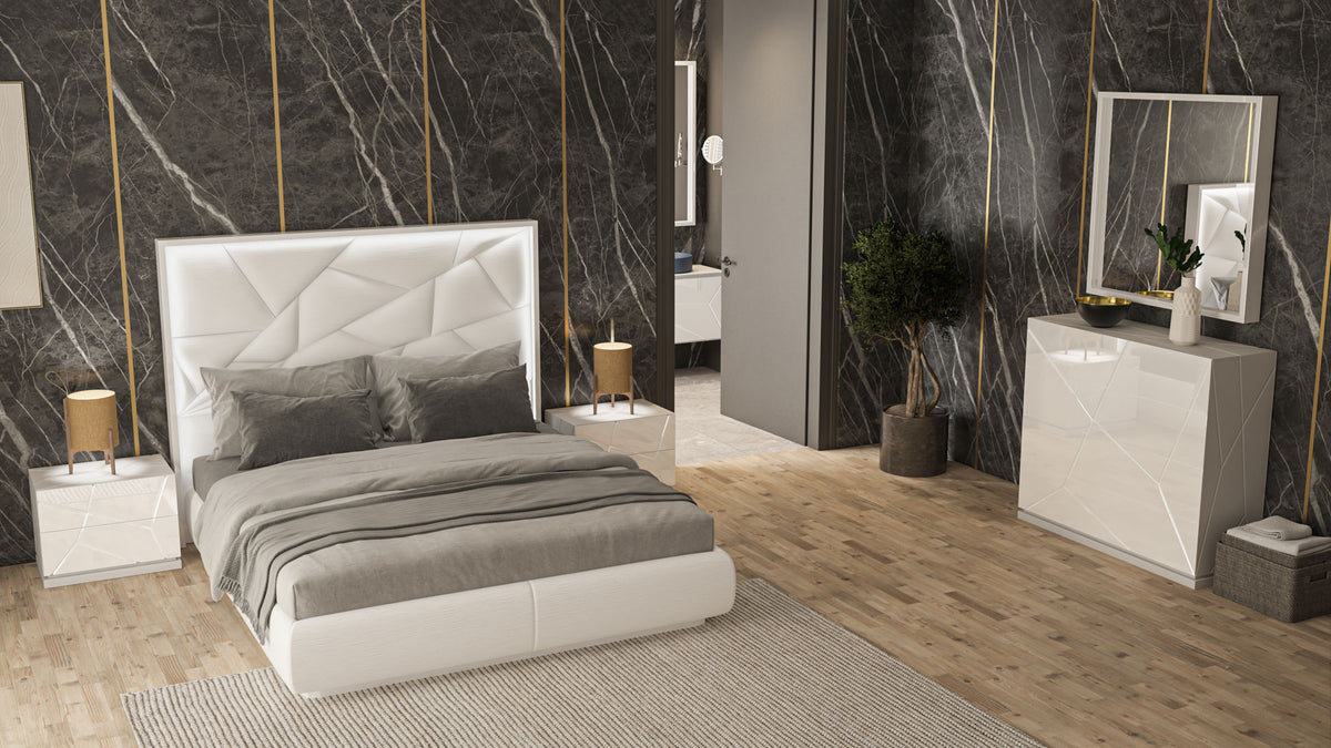 Kiu Modern White Bedroom Collection by Franco