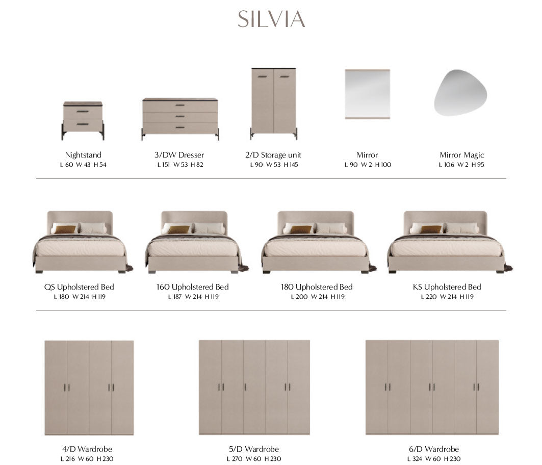 Silvia Contemporary Italian Bedroom Collection by Status