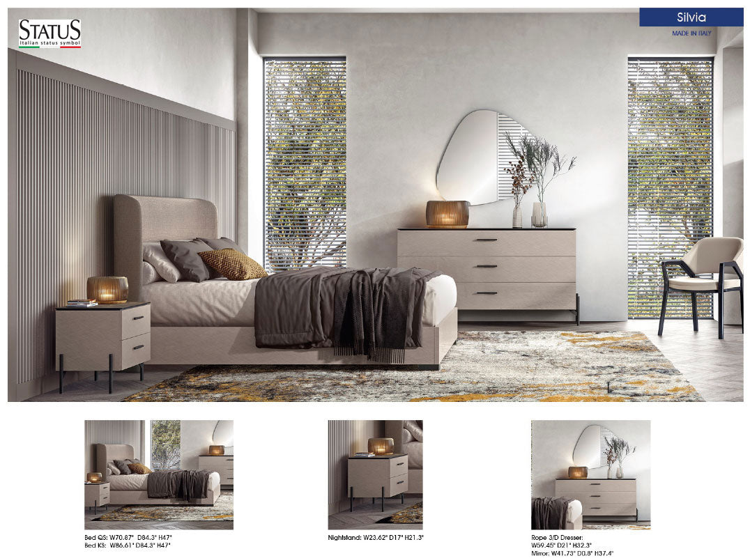 Silvia Contemporary Italian Bedroom Collection by Status