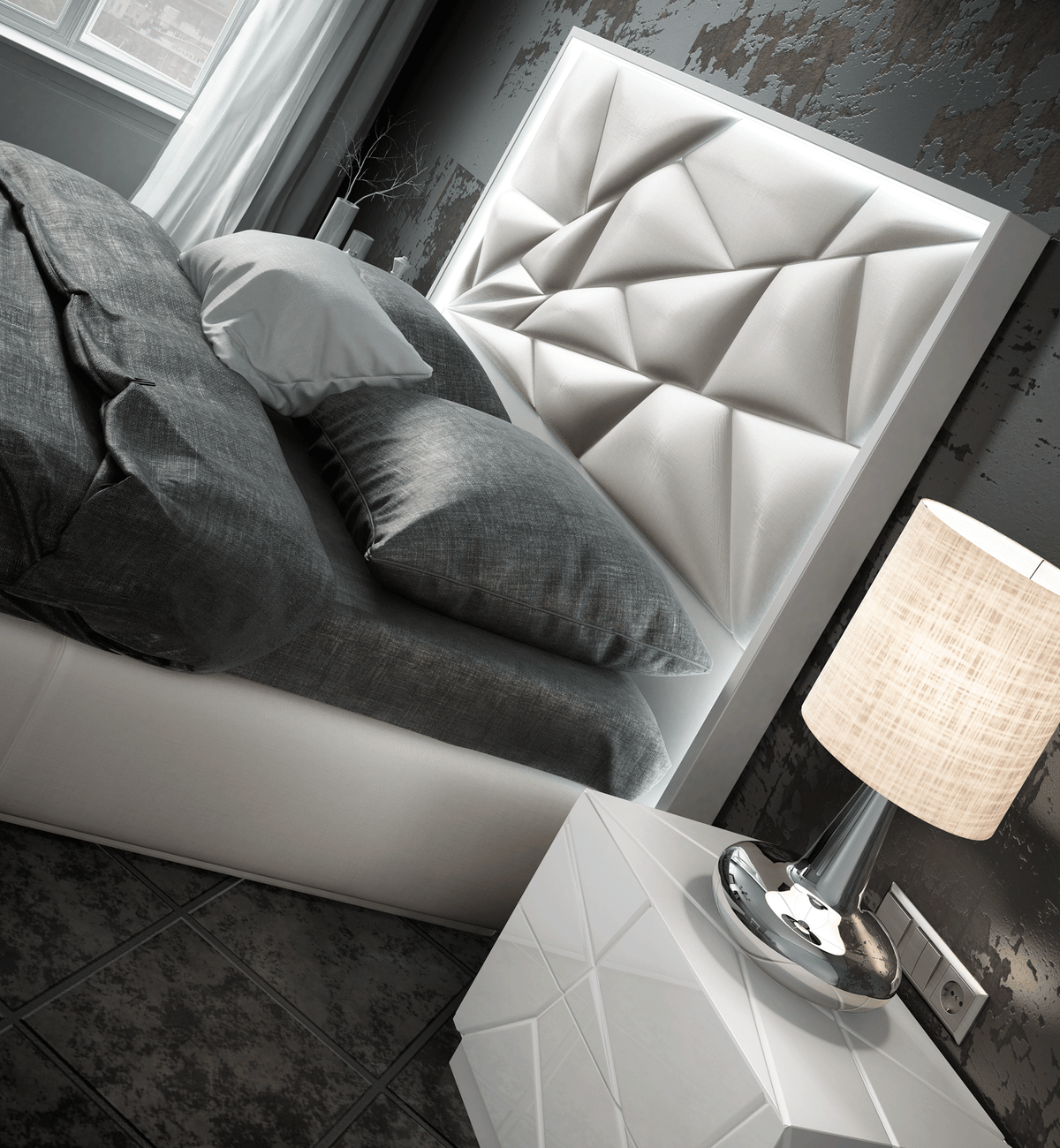 Kiu Modern White Bedroom Collection by Franco