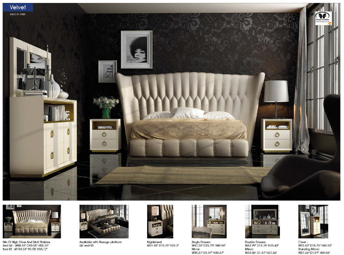 Velvet Modern Bedroom Collection by Franco