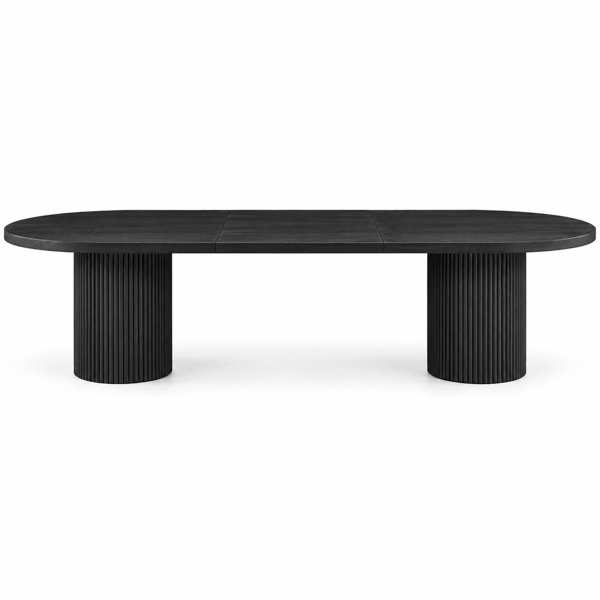 Extendable Oval Dining Table & Boucle Chairs, 5-Piece Dining Set Mid-Century Modern Double Pedestal