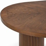 Extendable Oval Dining Table & Boucle Chairs, 5-Piece Dining Set Mid-Century Modern Double Pedestal