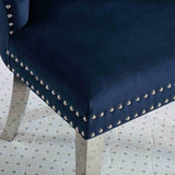 Jewett Wingback Dining Chairs (Set of 2) - Button Tufted Flannelette with Nailhead Trim & Chrome Legs – Black & Gray, view 10