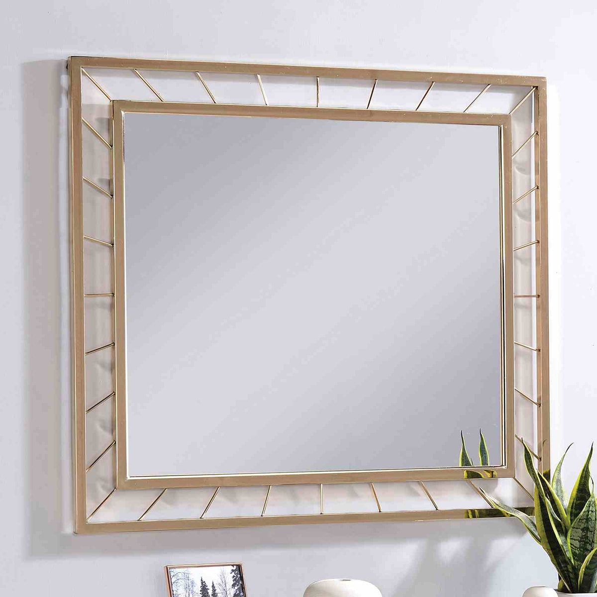 Sherbrooke Contemporary Sofa Table & Wall Mirror - Wall Mirror