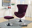 Shelia Contemporary High-Back Scoop Accent Chair with Ottoman - 