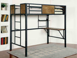 Clapton Industrial Metal & Wood Bunk and Loft Beds - Attached Ladder & Black Finish – Black, view 10