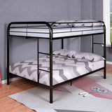 Finnerty Contemporary Metal Bunk Bed with Attached Ladder - Full over Full