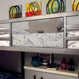 Ballarat Contemporary Triple Twin Bunk Bed with Desk - Corner Design Metal Sleeping System in Silver – Gray, view 2