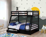 California IV Transitional Wood Bunk Bed with Attached Ladder - Twin over Full with 2 Drawers