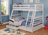 California III Twin over Full Bunk Bed with 2 Drawers - Wire-Brushed White