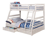 California III Twin over Full Bunk Bed with 2 Drawers - Transitional Solid Wood in 5 Finishes – Natural & White, view 4