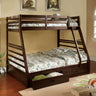 California III Twin over Full Bunk Bed with 2 Drawers - Dark Walnut