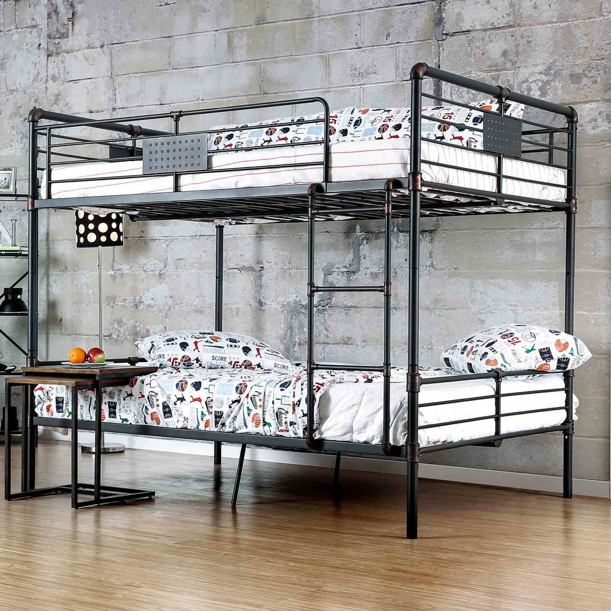 Olga Industrial Metal Bunk Beds - Full over Full