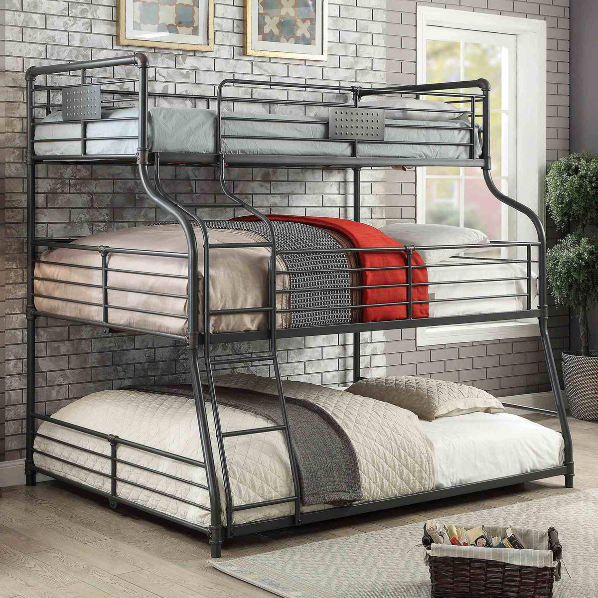 Olga Industrial Triple Bunk Bed - 