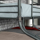 Olga Industrial Triple Bunk Bed - Twin over Full over Queen, Pipe-Style Metal in Antique Black – Black, view 5