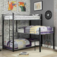 Aubrey Contemporary Metal Twin Triple Decker Bunk Bed - 