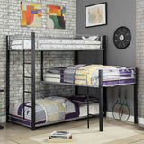 Aubrey Contemporary Metal Twin Triple Decker Bunk Bed - 