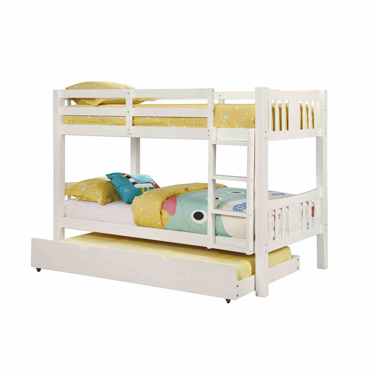Cameron Transitional Wood Bunk Bed with Attached Ladder - Twin over Twin or Full over Full – Brown & Gray, view 4