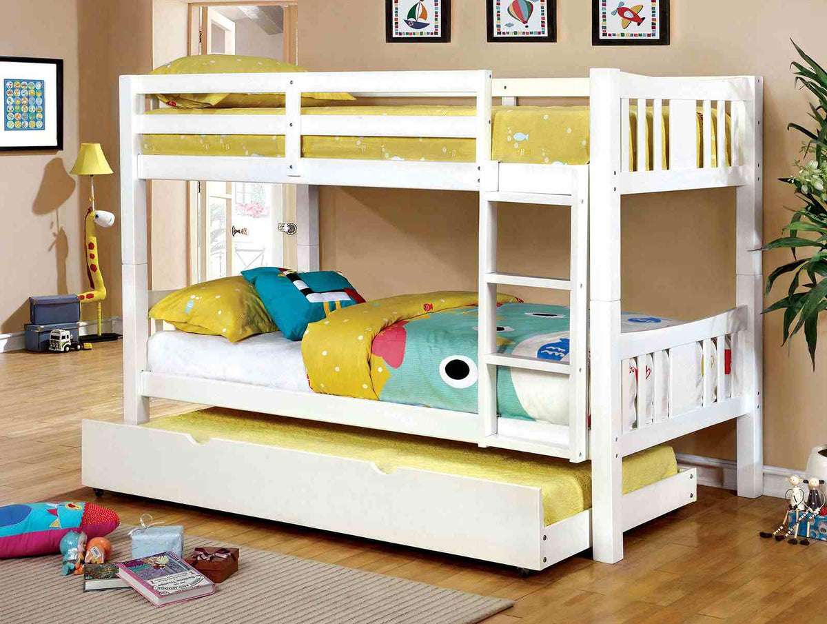Cameron Transitional Wood Bunk Bed with Attached Ladder - Twin over Twin