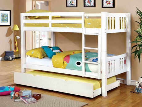 Cameron Transitional Wood Bunk Bed with Attached Ladder - Twin over Twin