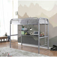 Opal III Twin Metal Loft Bed with Workstation - 