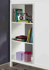 Cassidy Twin Loft Bed with Junior Desk, 8 Drawers & Shelves - Transitional White Wood – White, view 4