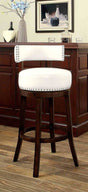 Shirley Transitional Swivel Bar Stools, Set of 2 - Dark Oak/White