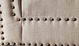 Stillwater Transitional Chaise Lounge with Nailhead Trim - Linen-Like Fabric – Beige & Gray, view 3
