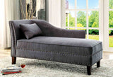 Stillwater Transitional Chaise Lounge with Nailhead Trim - Gray